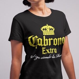 Corona Black Tee with Yellow Crown Design